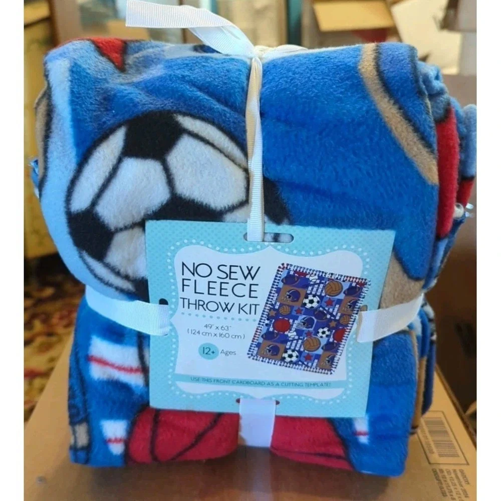 New No Sew Throw DIY Blanket Kit Fleece Finish 49